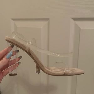 Nude strap heels